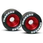 roues alu anodisees rouge pour barre wheelie bar 2 5186