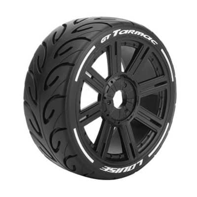 louise rc gt tarmac pneus pistes pour voitures 1/8 soft jantes à bâtons noires hex 17 lr t3285sb